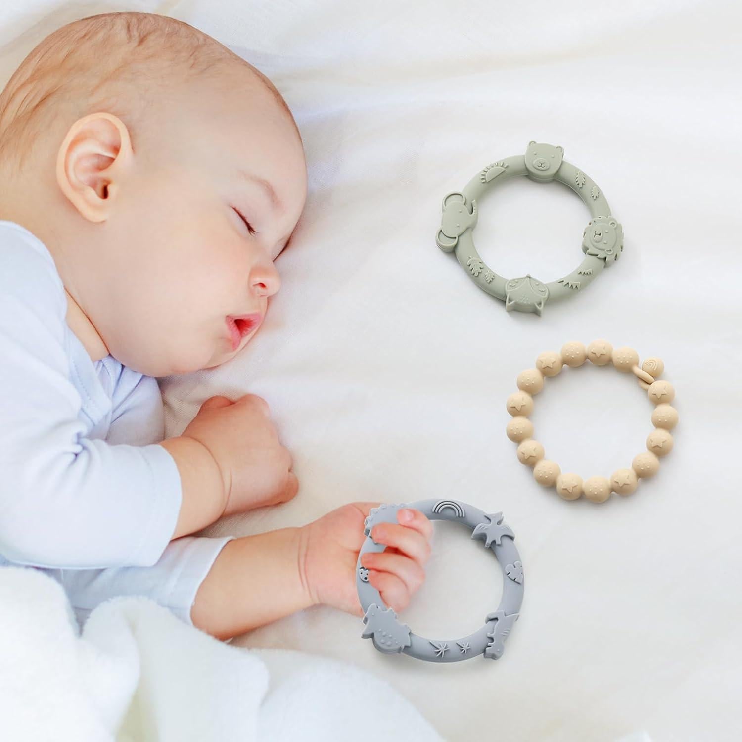 Anillos de Dentición de Silicona YIVEKO - Paquete de 3 Colores