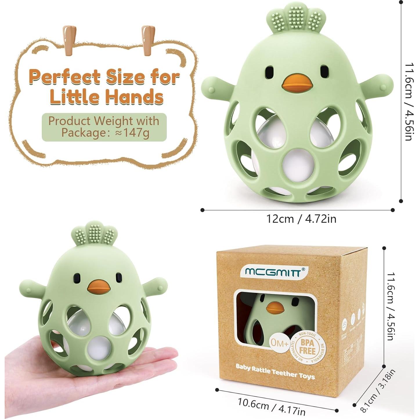 Juguete de Dentición MCGMITT Silicona Verde para Bebés