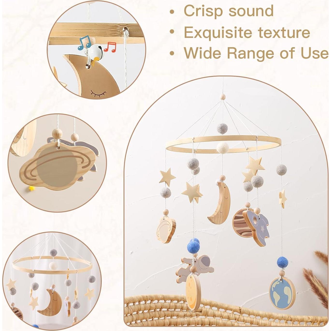 Móvil de Cuna Espacial JETM.HH de Madera Azul 25.7x24.6cm