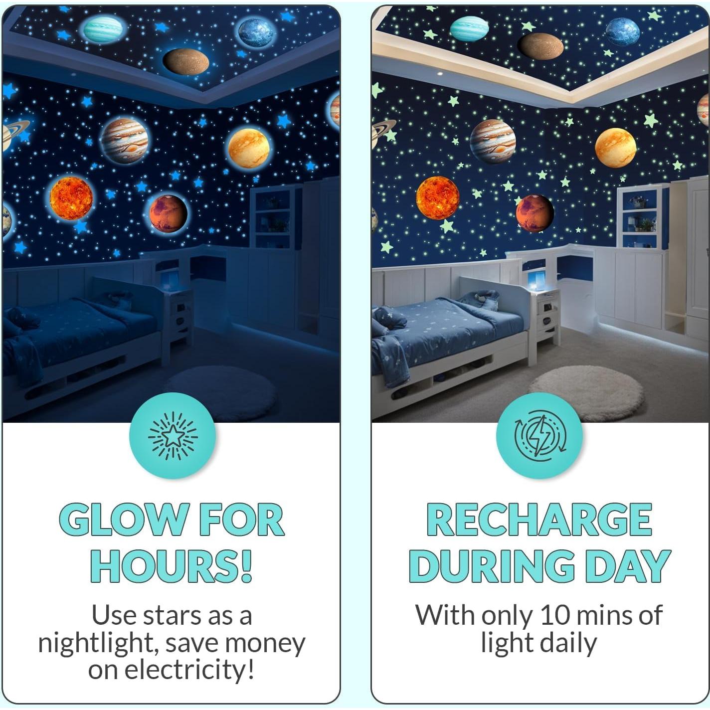 Calcomanías LUMOSX Estrellas y Planetas Brillantes 534 pcs