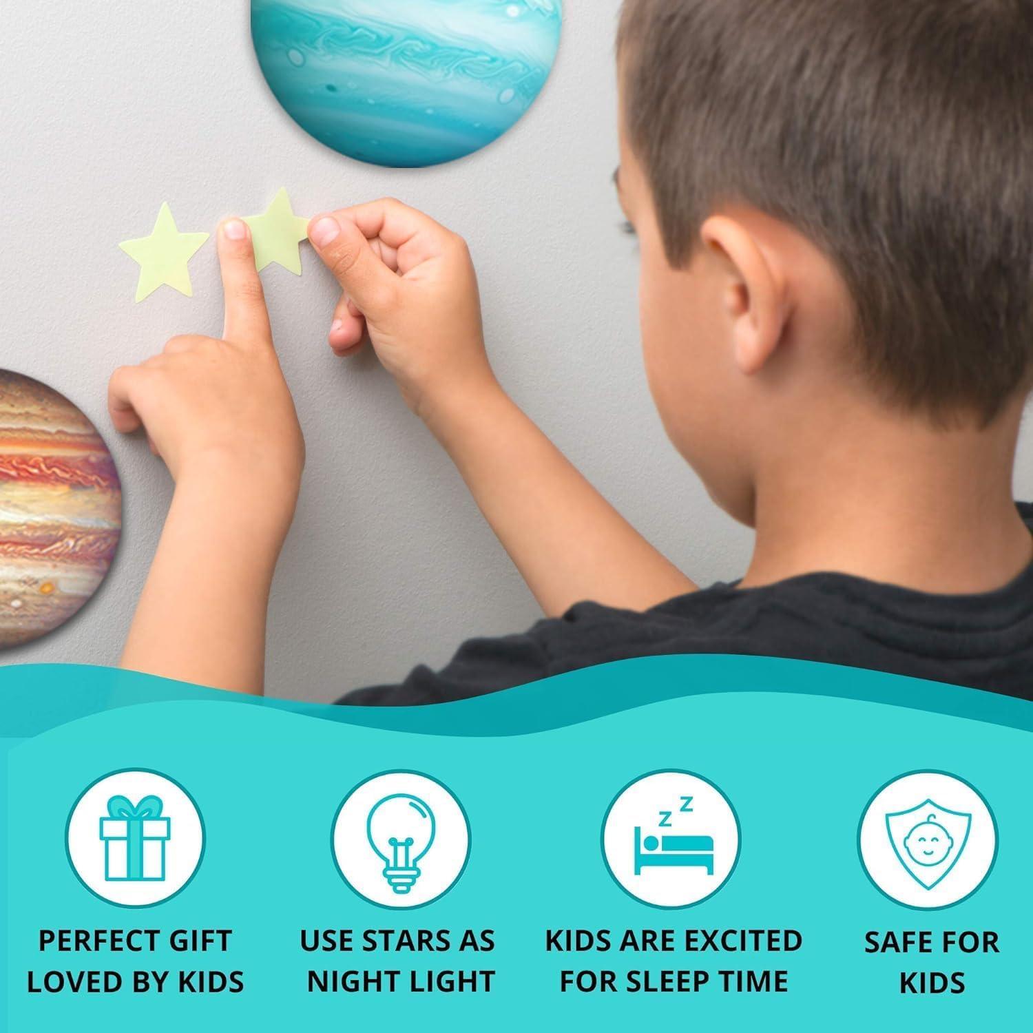 Calcomanías LUMOSX Estrellas y Planetas Brillantes 534 pcs