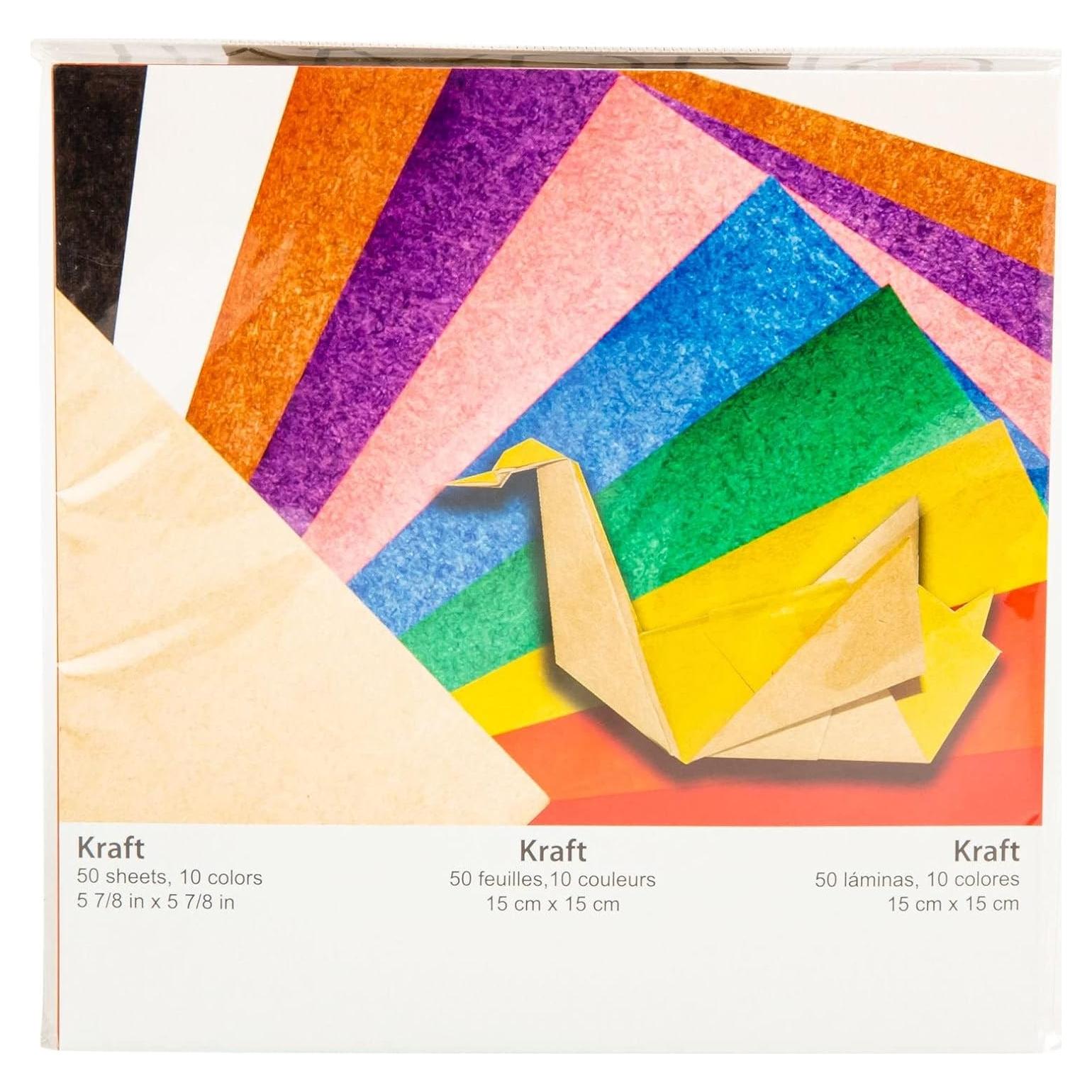 Papel Origami Kraft Yasutomo 50 Hojas 14.92 cm 10 Colores