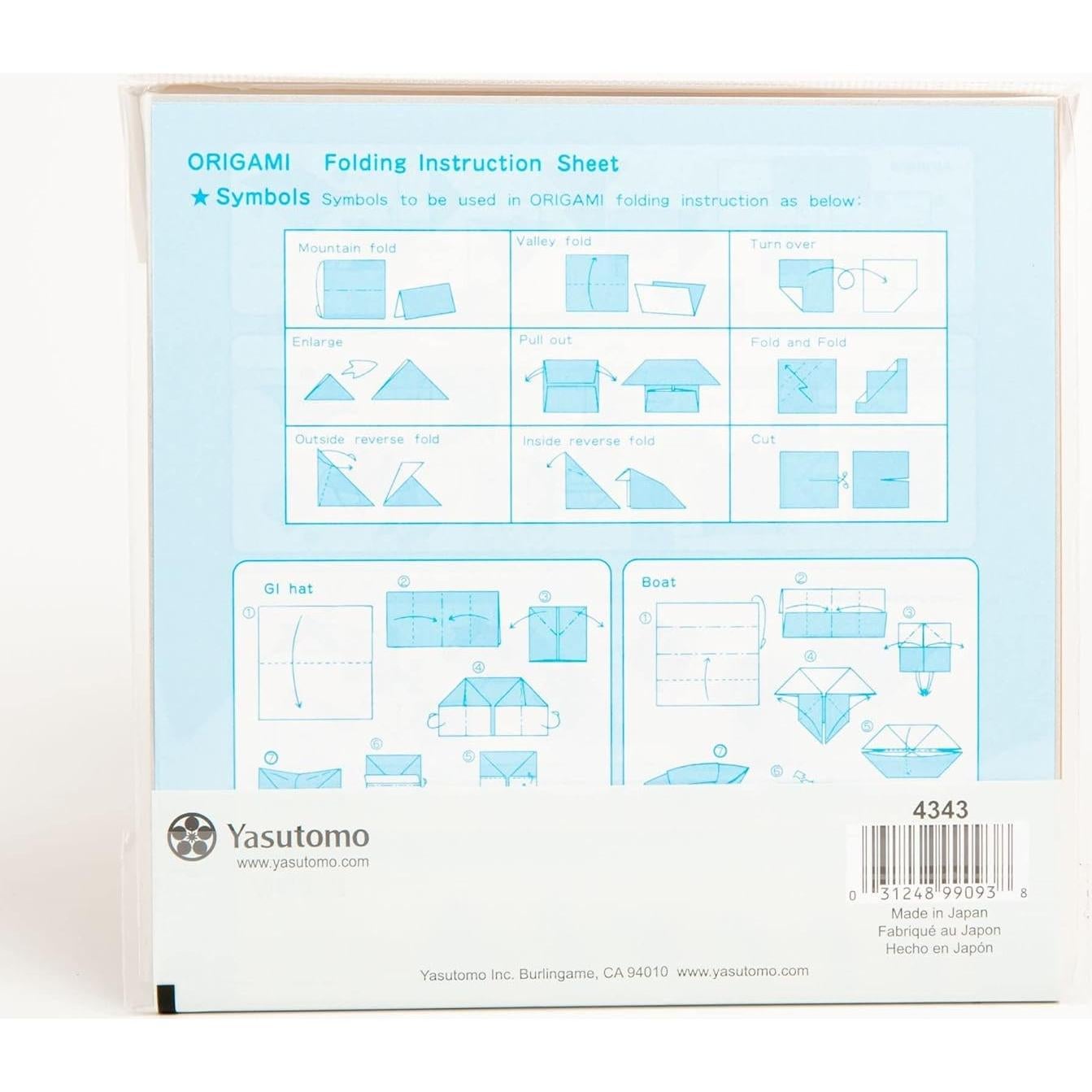 Papel Origami Kraft Yasutomo 50 Hojas 14.92 cm 10 Colores