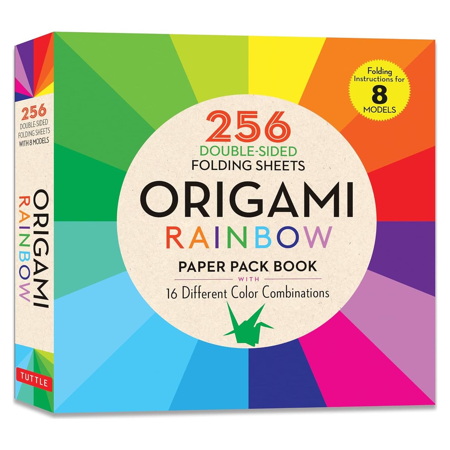 Origami Rainbow Paper Pack Book: 256 Double-Sided Folding Sheets (Includes Instructions for 8 Models)