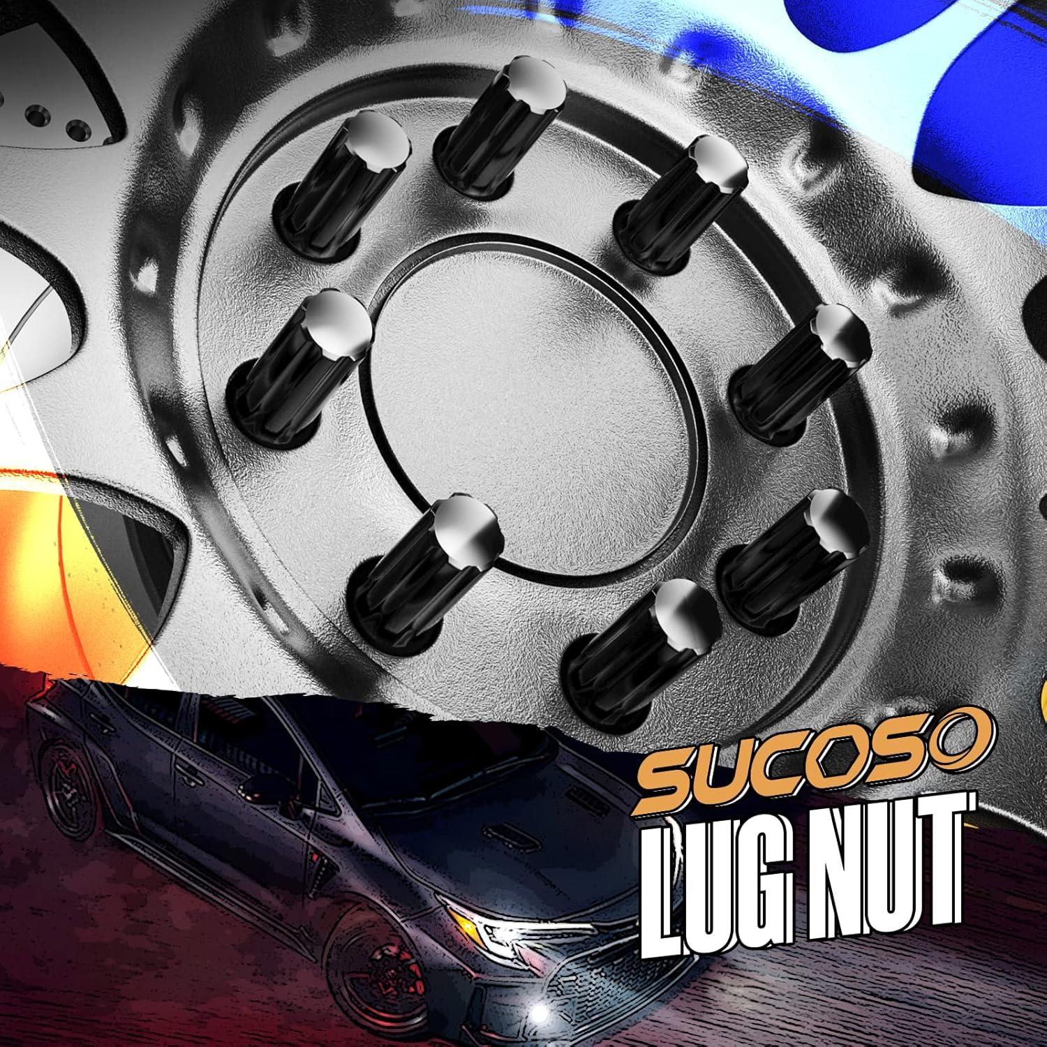 Tuercas de Rueda 9/16-18 SUCOSO 32PCS Negras con Llave