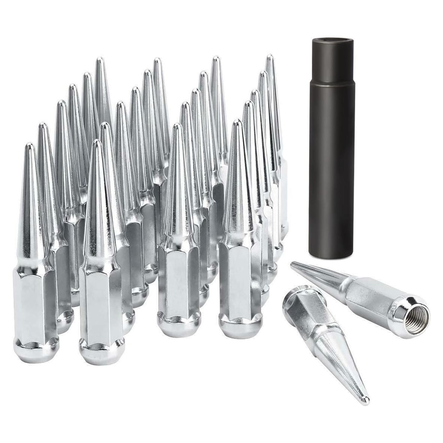 Tuercas de Perno DYNOFIT 14x1.5 mm Cónicas 24 Piezas Plateadas