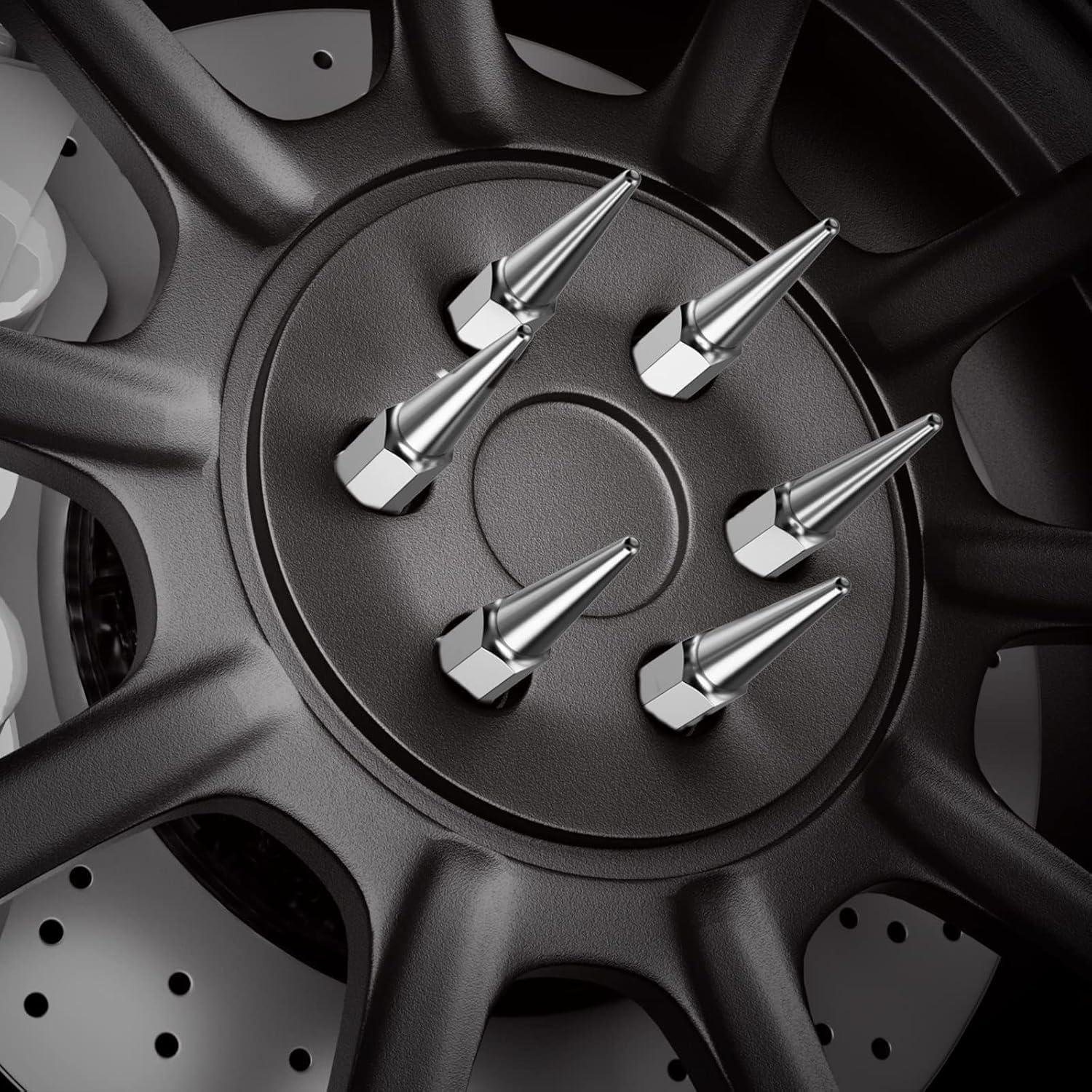 Tuercas de Perno DYNOFIT 14x1.5 mm Cónicas 24 Piezas Plateadas