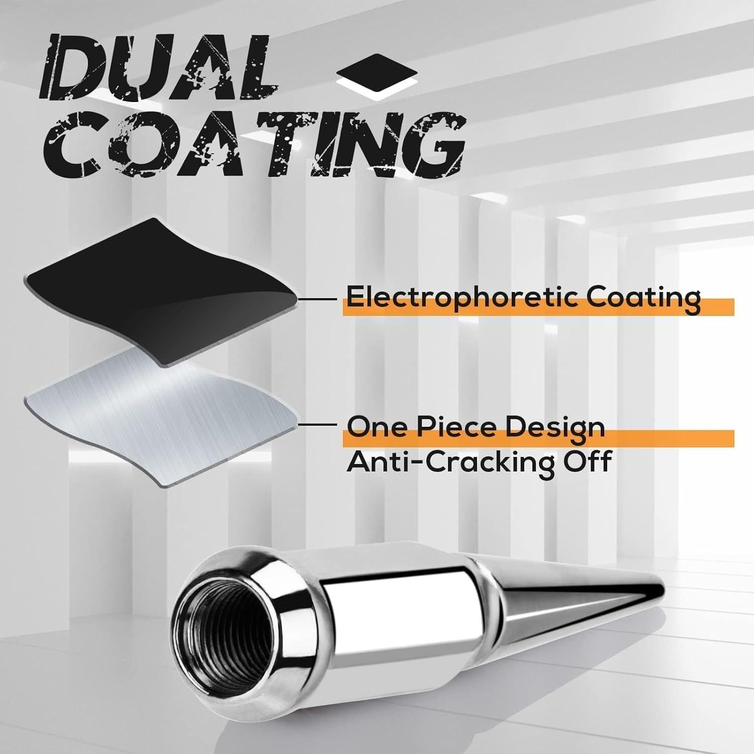 Tuercas de Perno DYNOFIT 14x1.5 mm Cónicas 24 Piezas Plateadas