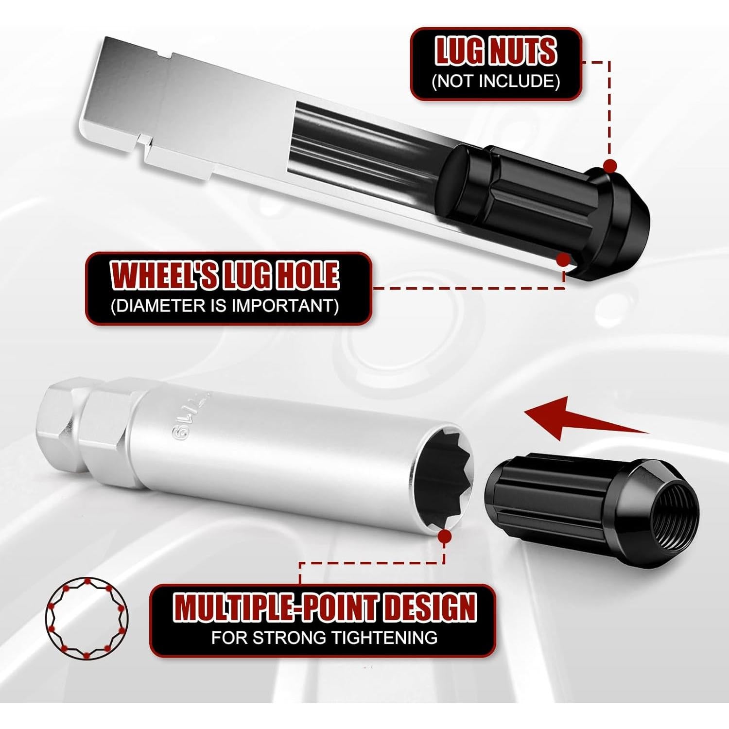 Juego de 3 Llaves de Tuerca de Rueda MIXPOWER 10 Spline