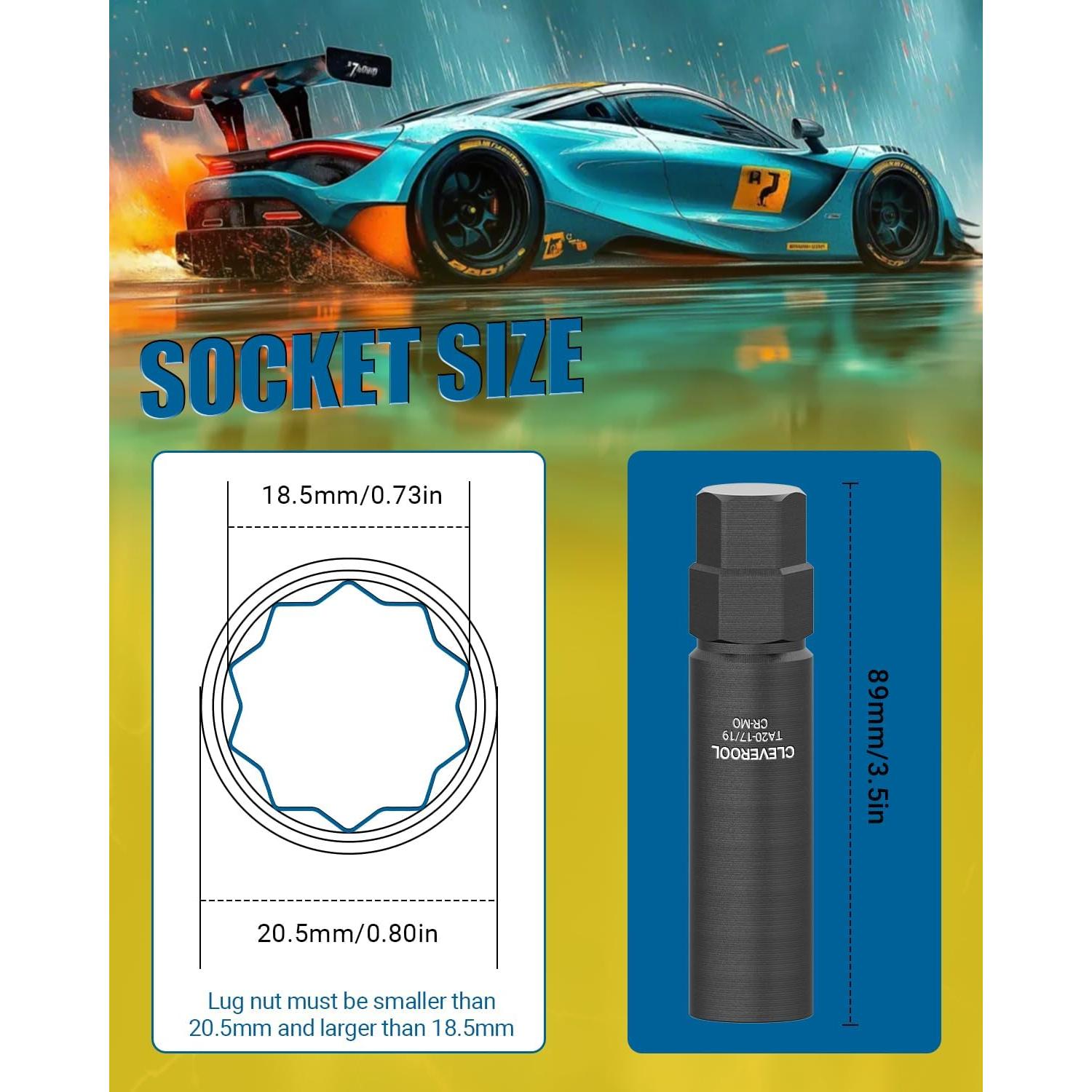 Llave de Tuerca Spline 10 CLEVEROOL TA20-17/19 Acero CR-MO