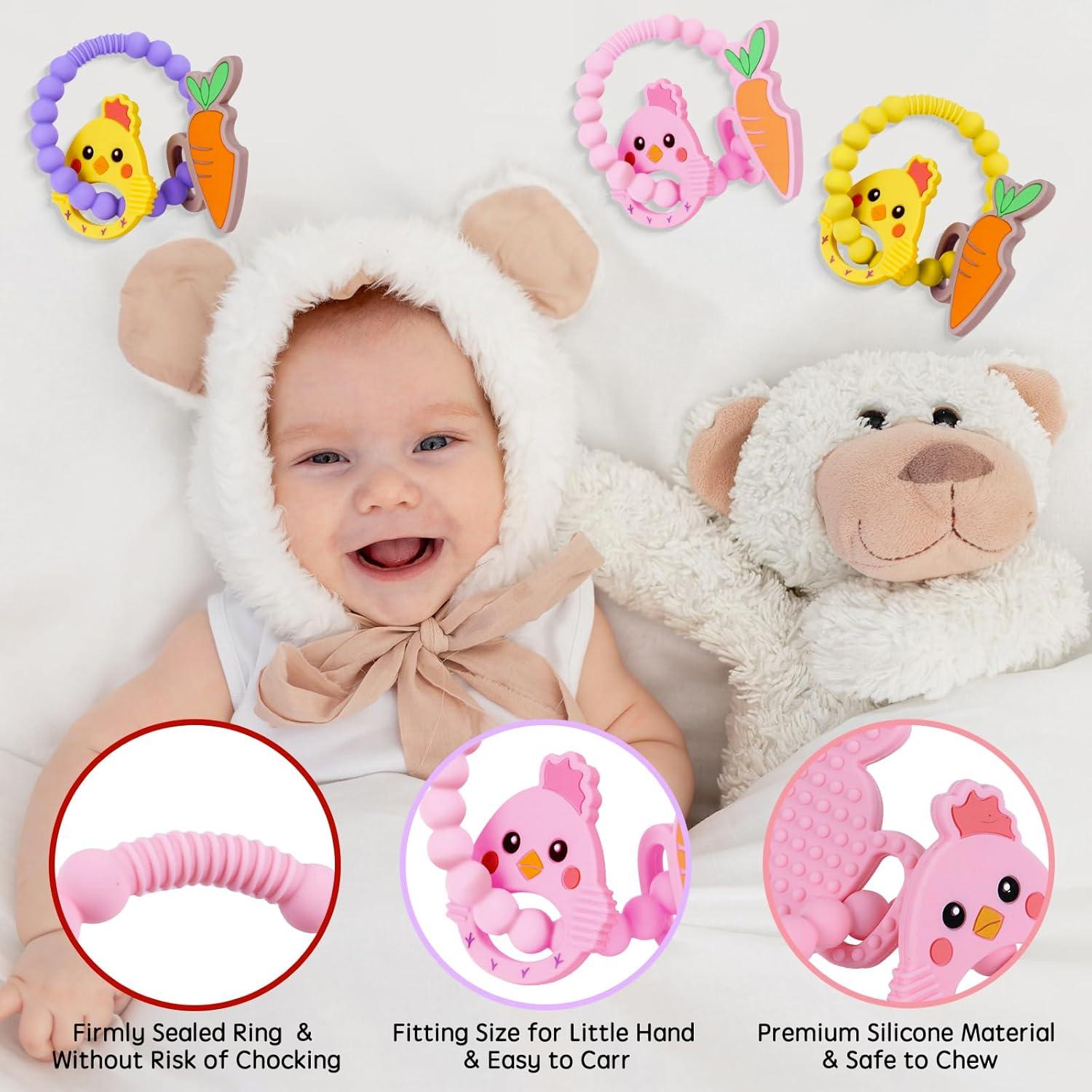 Juguete de Dentición Colorido Pascua para Bebés 0-6 Meses