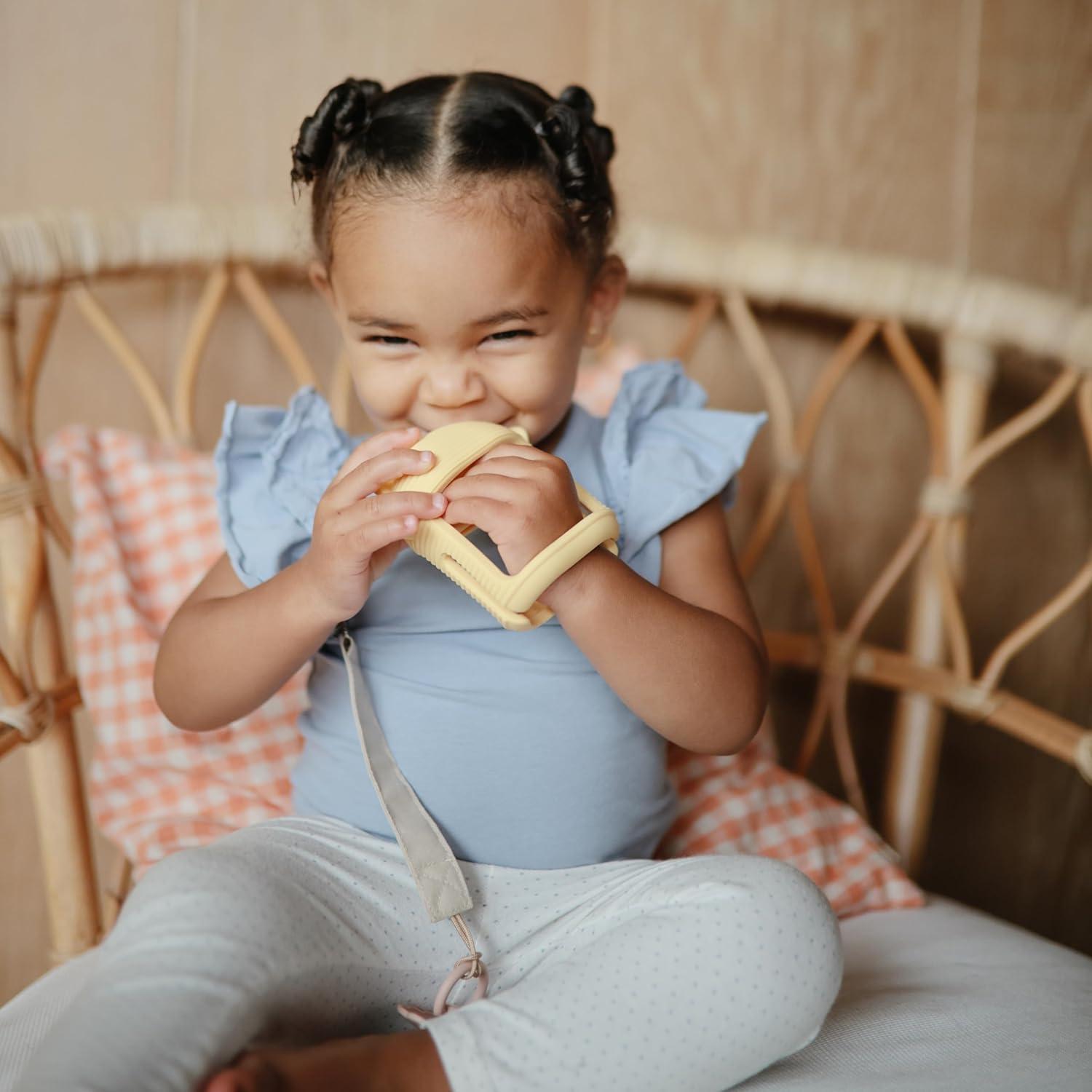 Mordedor de Silicona Mushie No-Drop Sun para Bebés