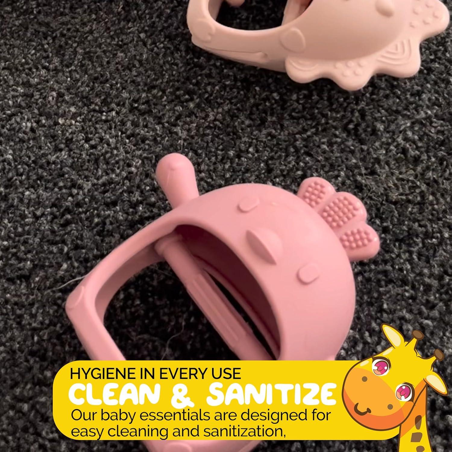 Mordedor Chupete Rosa Muqee Peeko para Bebés 3 meses