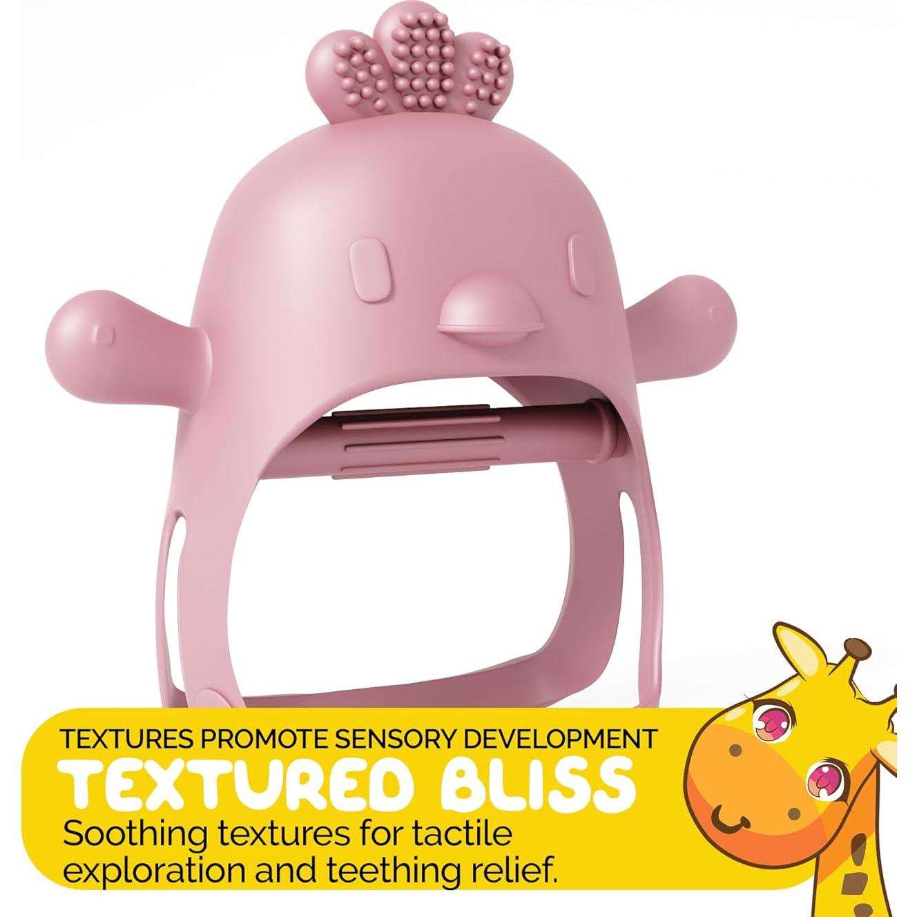 Mordedor Chupete Rosa Muqee Peeko para Bebés 3 meses