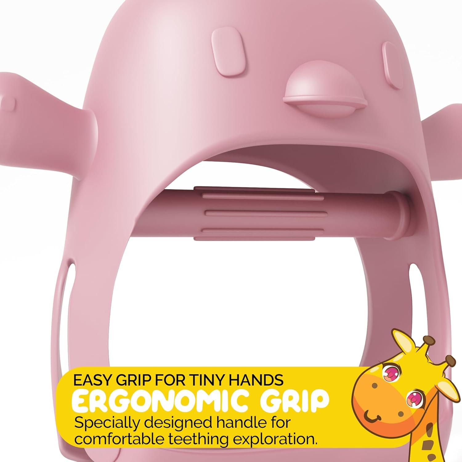 Mordedor Chupete Rosa Muqee Peeko para Bebés 3 meses