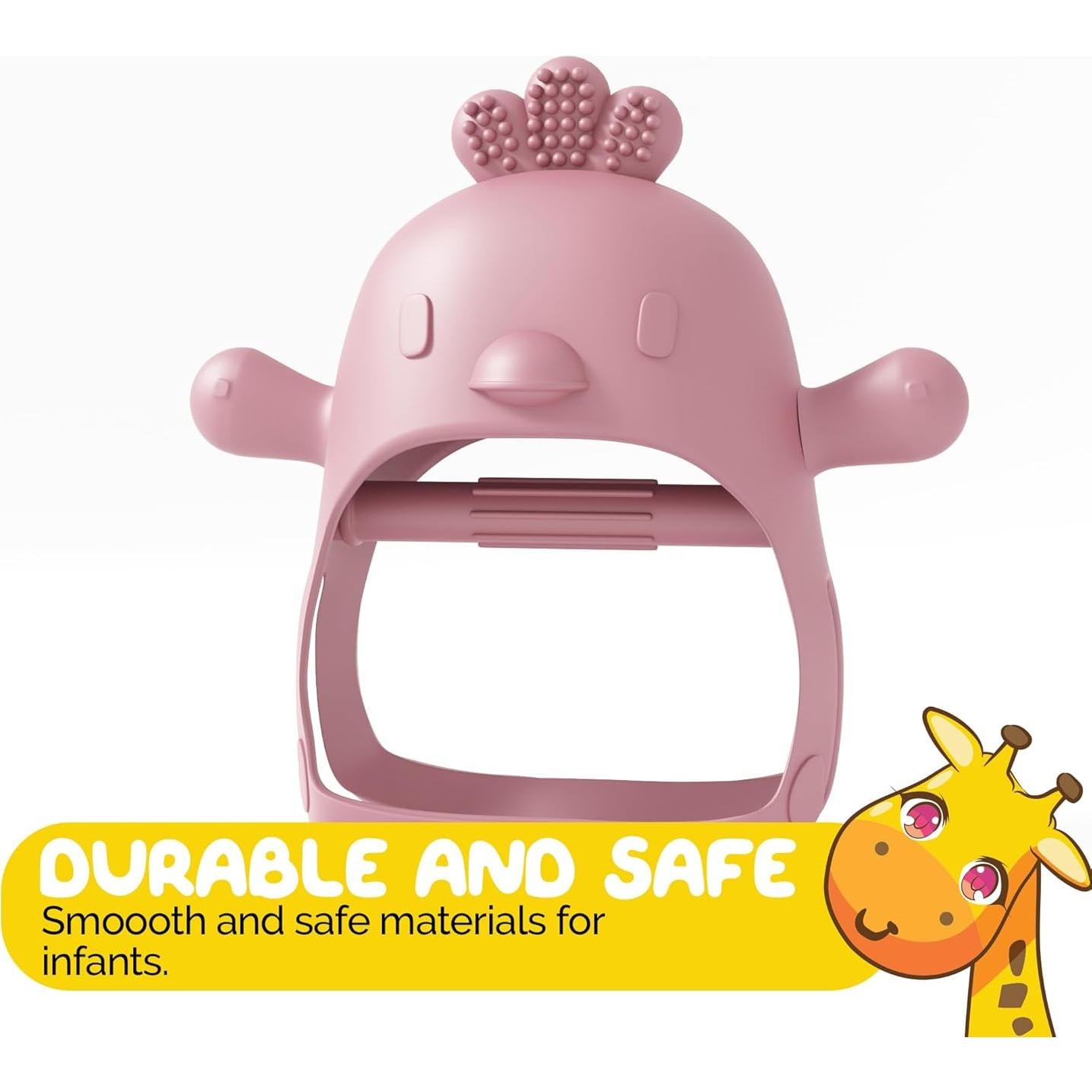 Mordedor Chupete Rosa Muqee Peeko para Bebés 3 meses