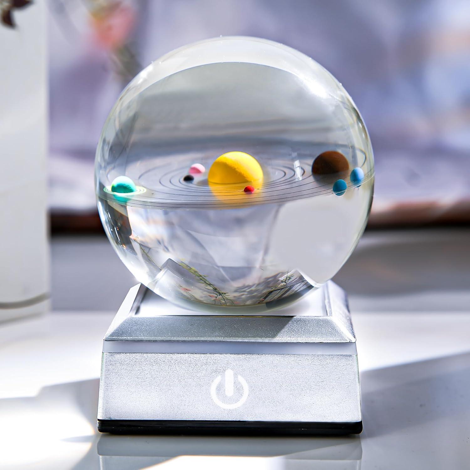 Bola de Cristal 3D Sistema Solar QIANCHANG 8 cm Luz Nocturna