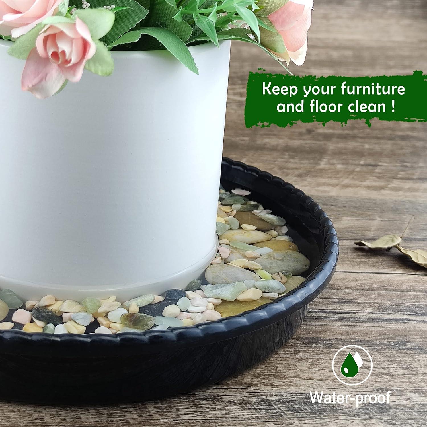 SupKing 9 Packs Black Plant Saucers (6 inch /8 inch /10 inch) inch Plastic Plant Trays Thicker Sturdier Plant Pot Saucers Stronger Flower Pot Tray for Indoor Outdoor- Black