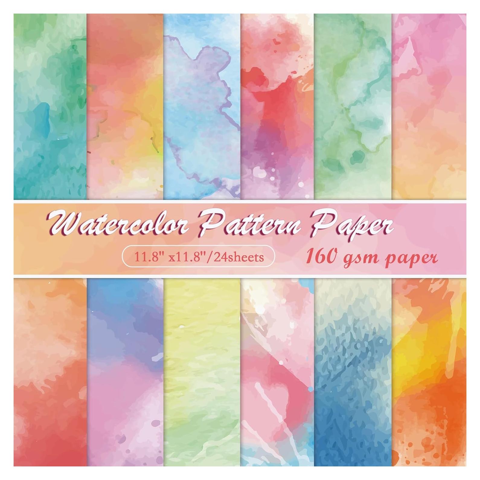 Konsait Papel de Acuarela 30x30 cm - 24 Hojas Doble Cara