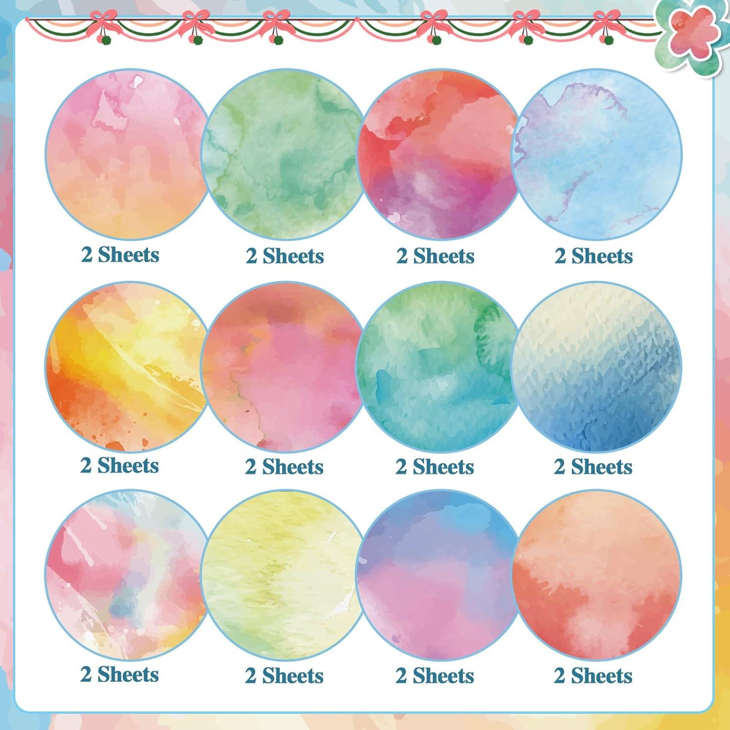 Konsait Papel de Acuarela 30x30 cm - 24 Hojas Doble Cara