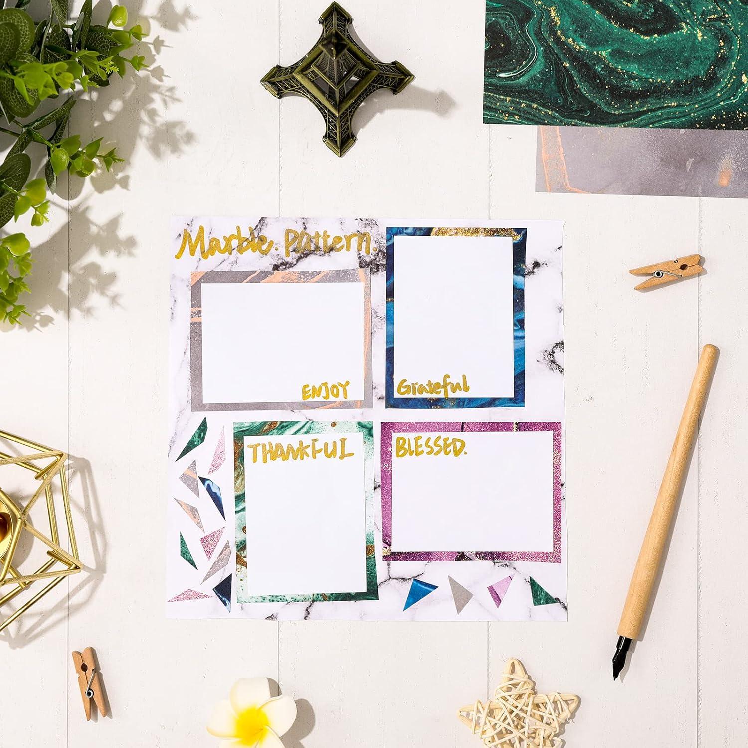 Conjunto de Papel Marmoleado Whaline 24 Hojas 30x30cm DIY