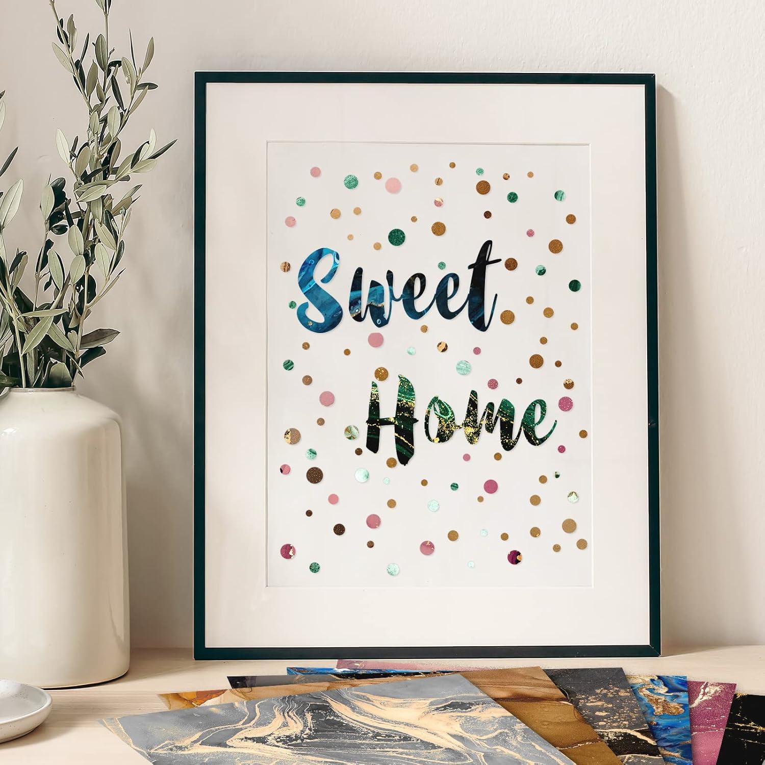 Conjunto de Papel Marmoleado Whaline 24 Hojas 30x30cm DIY