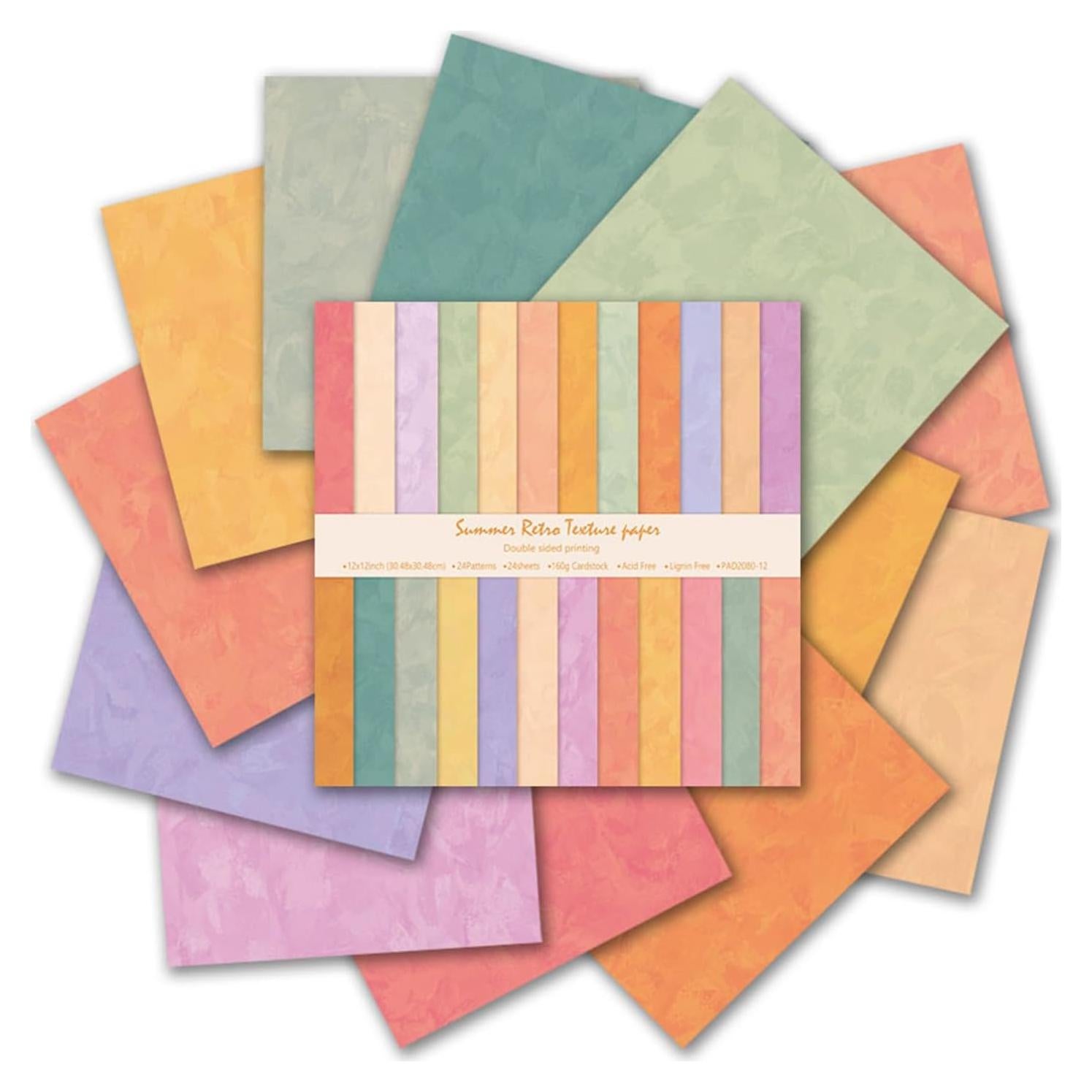 Juego de Papel de Scrapbook Doble Cara Ochoentt 30.5x30.5 cm 24 Hojas