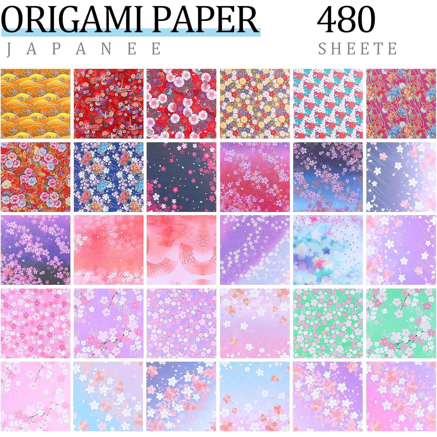 480 Hojas Papel Origami Japonés Doble Cara 15x15 cm Lincia