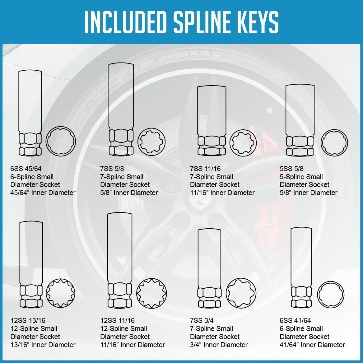 Juego de Llaves Maestras de Tuercas de Seguridad 16 Pzas