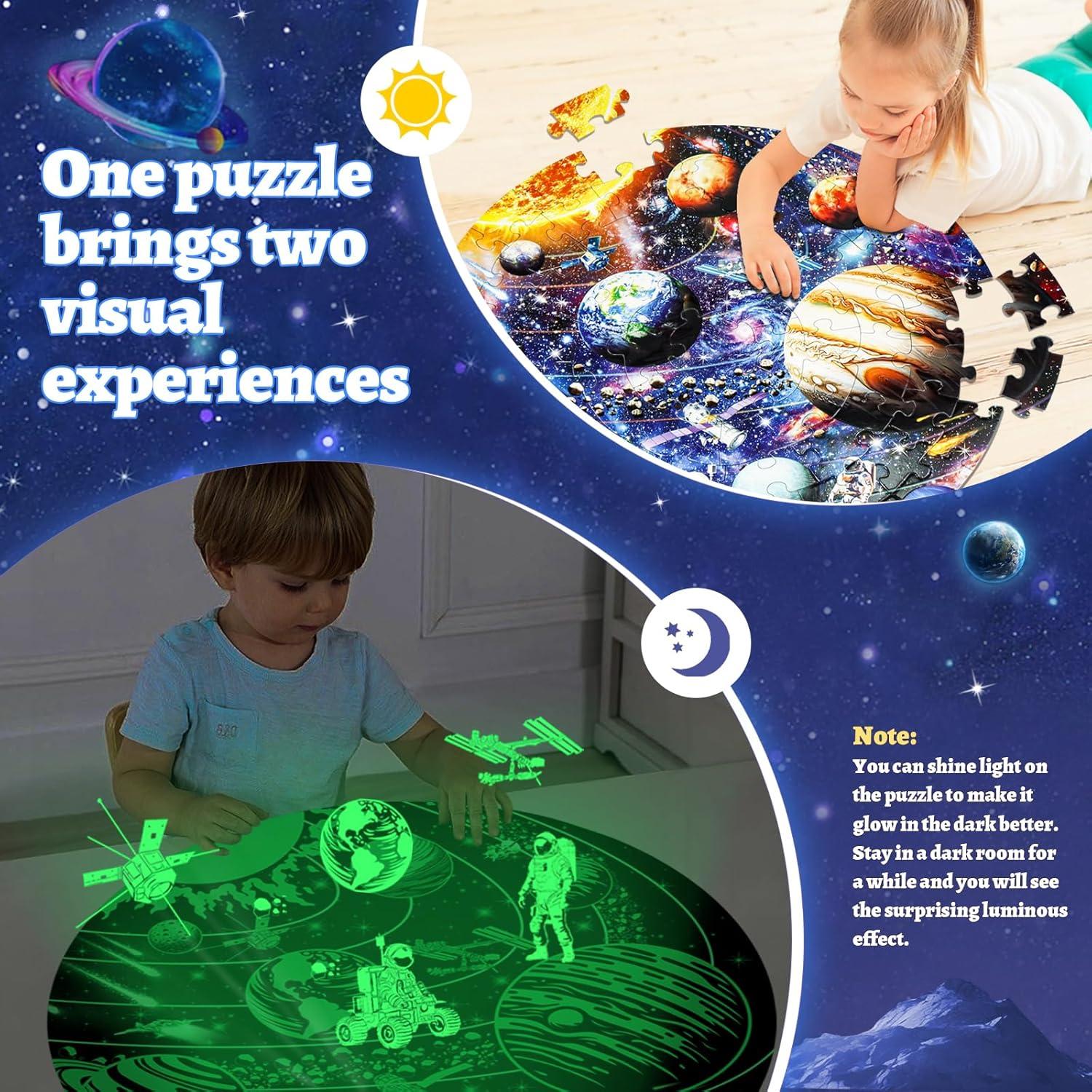 Rompecabezas del Sistema Solar Brilla en la Oscuridad 70 Piezas