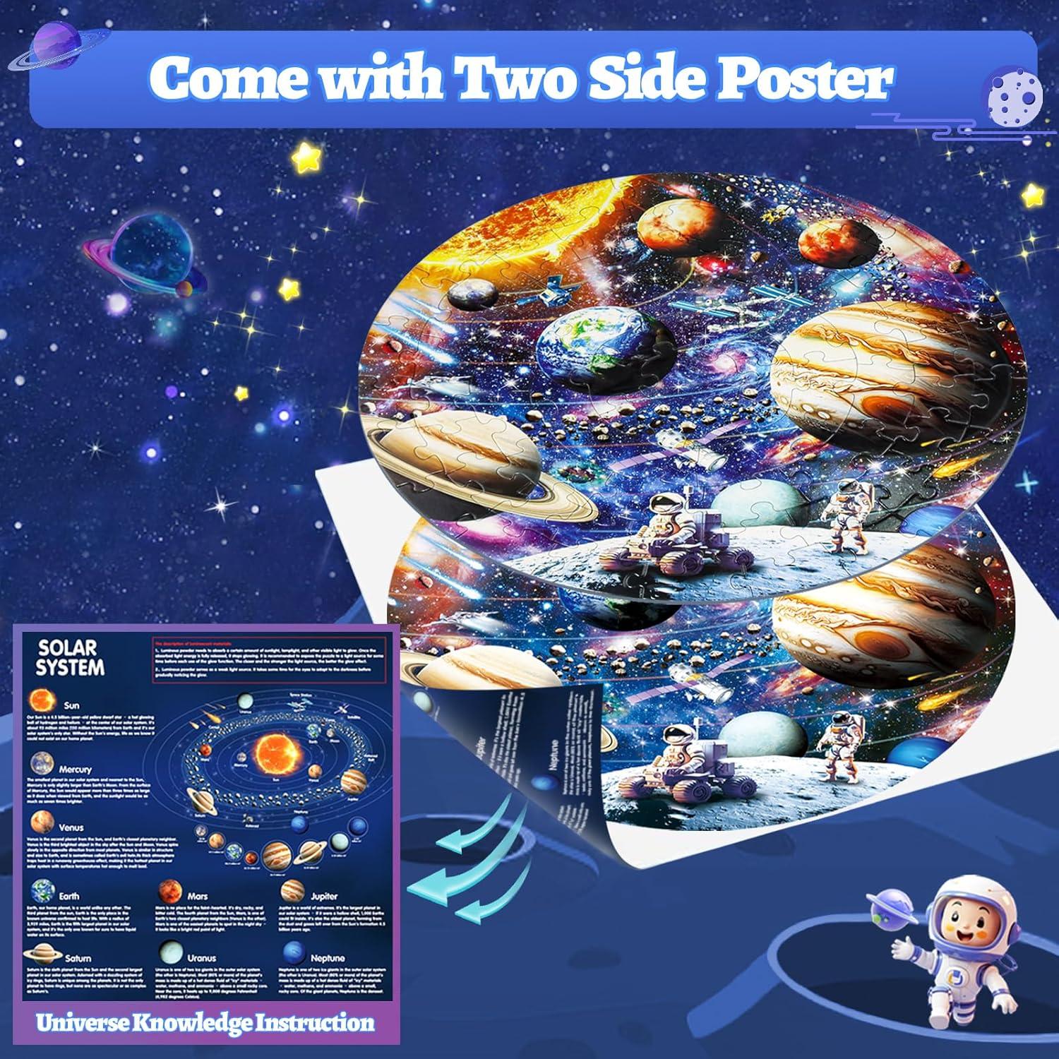 Rompecabezas del Sistema Solar Brilla en la Oscuridad 70 Piezas