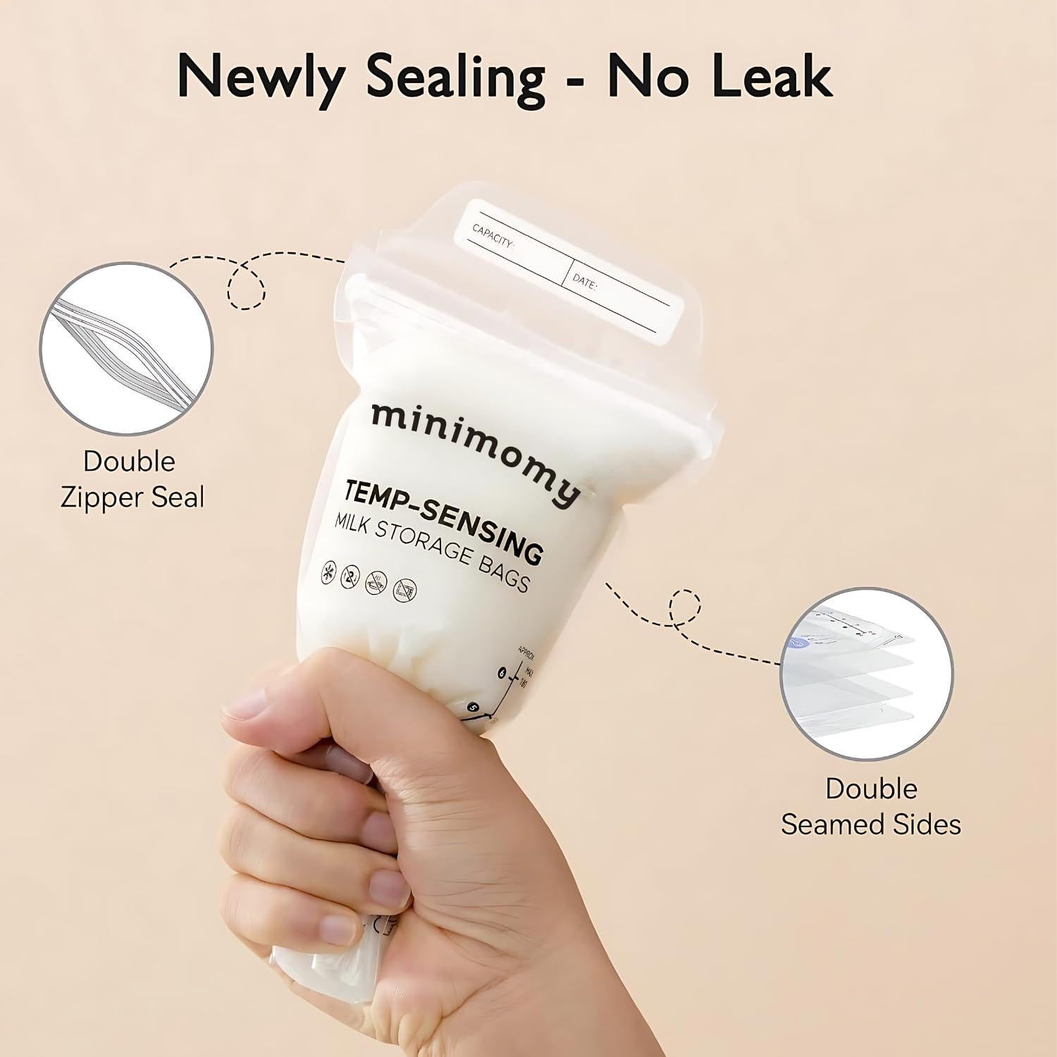 Bolsas de Almacenamiento de Leche Materna Minimomy 50 Piezas 170g