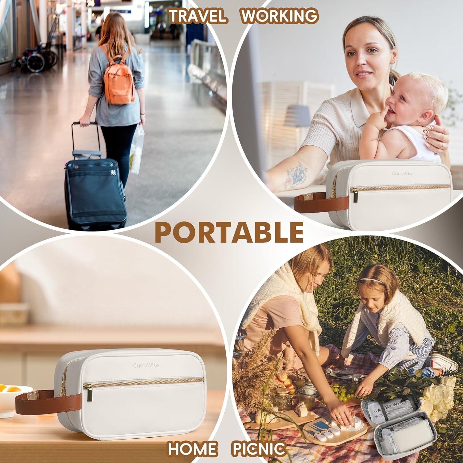 Bolsa de Viaje para Leche Materna CarryWise Blanca 26x12x15cm