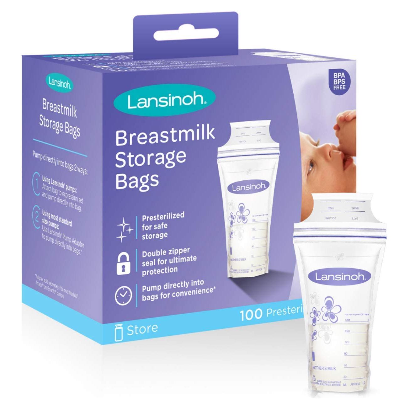 Bolsas de Almacenamiento de Leche Materna Lansinoh - 100 Unidades