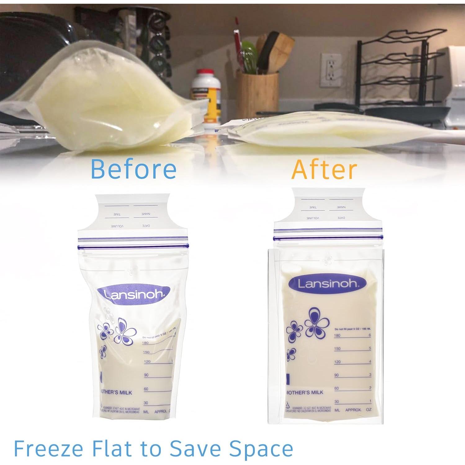 Paquete de 6 bolsas de almacenamiento de leche materna 170ml