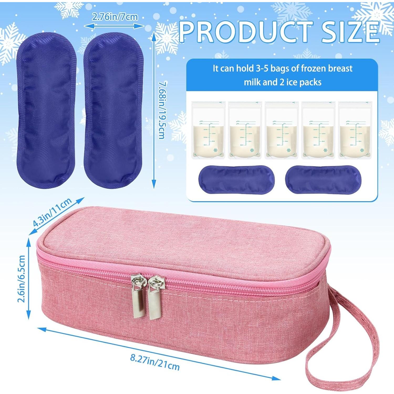 Bolsa de Enfriamiento para Leche Materna Rosa con Hielo