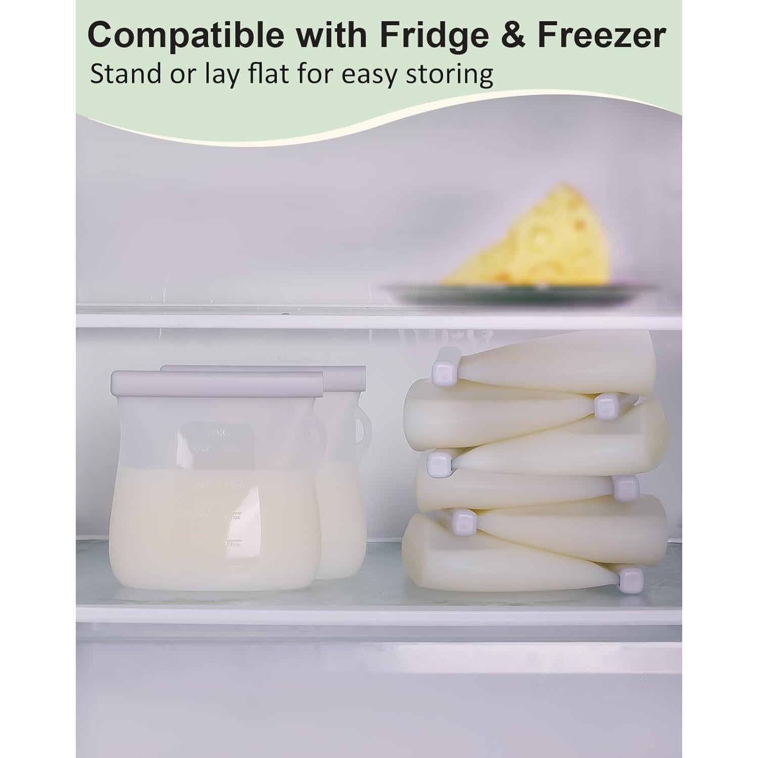 Lictin 8 Bolsas de Almacenamiento de Leche Materna 250ml Silicona