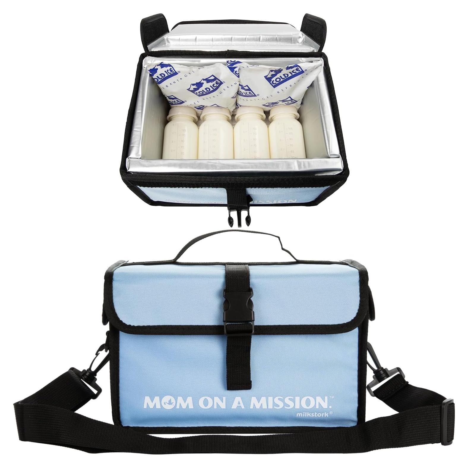 Bolsa de Viaje Milk Stork Cubby Azul para Leche Materna 24oz