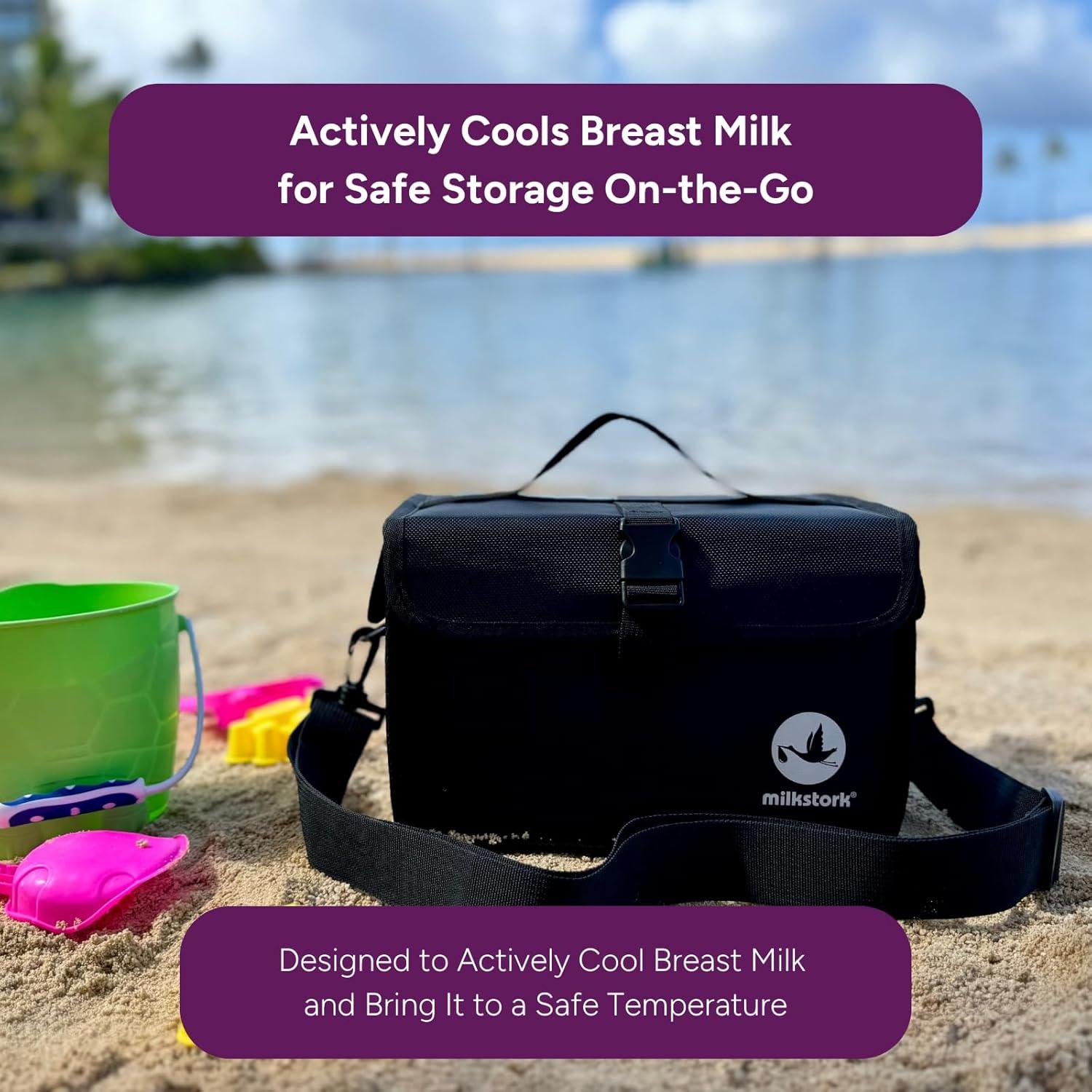 Bolsa de Viaje Milk Stork Cubby Azul para Leche Materna 24oz