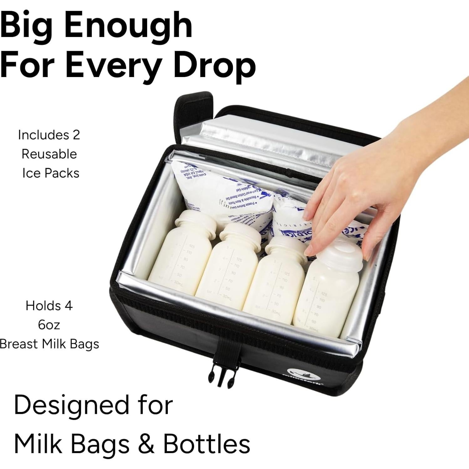 Bolsa de Viaje Milk Stork Cubby Azul para Leche Materna 24oz