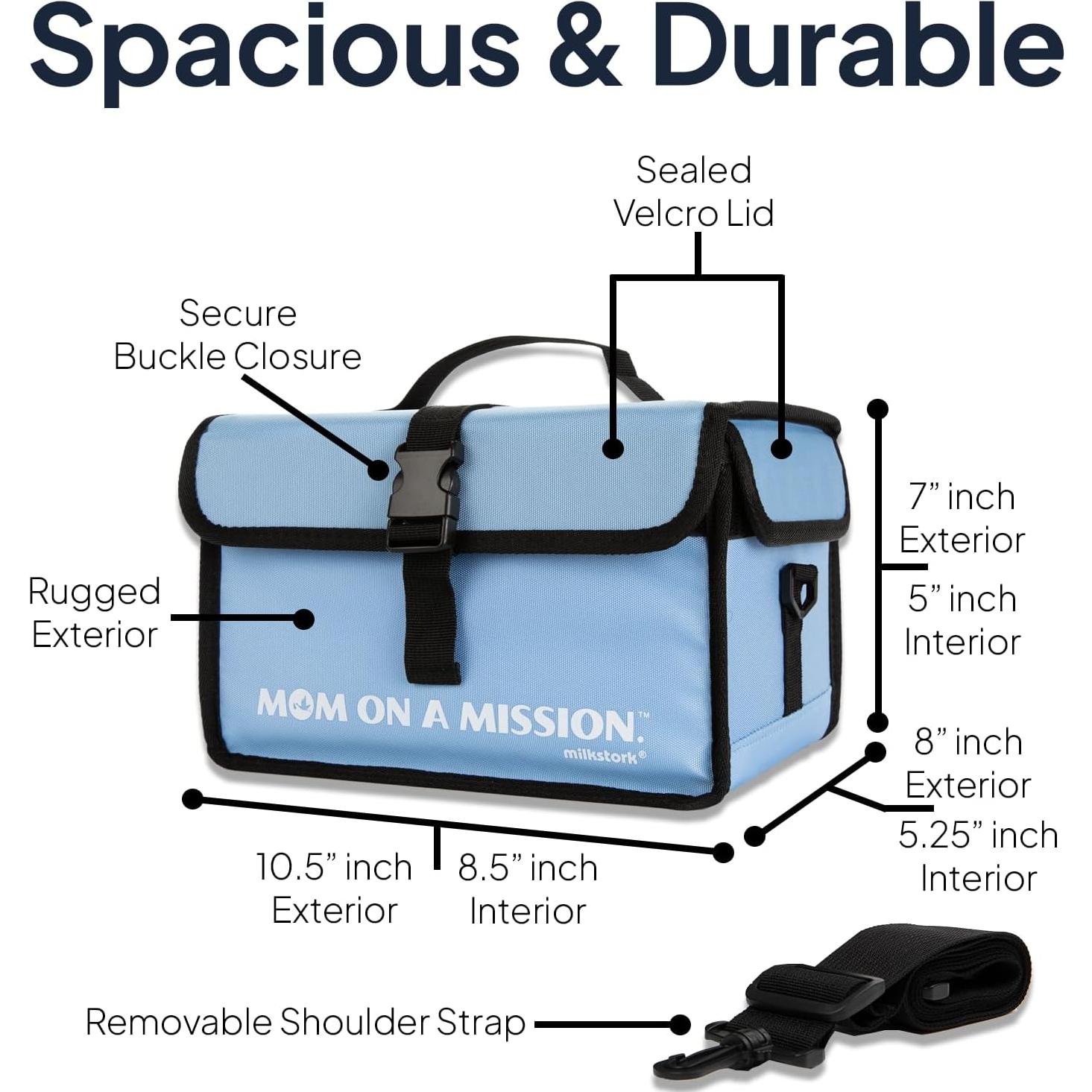 Bolsa de Viaje Milk Stork Cubby Azul para Leche Materna 24oz