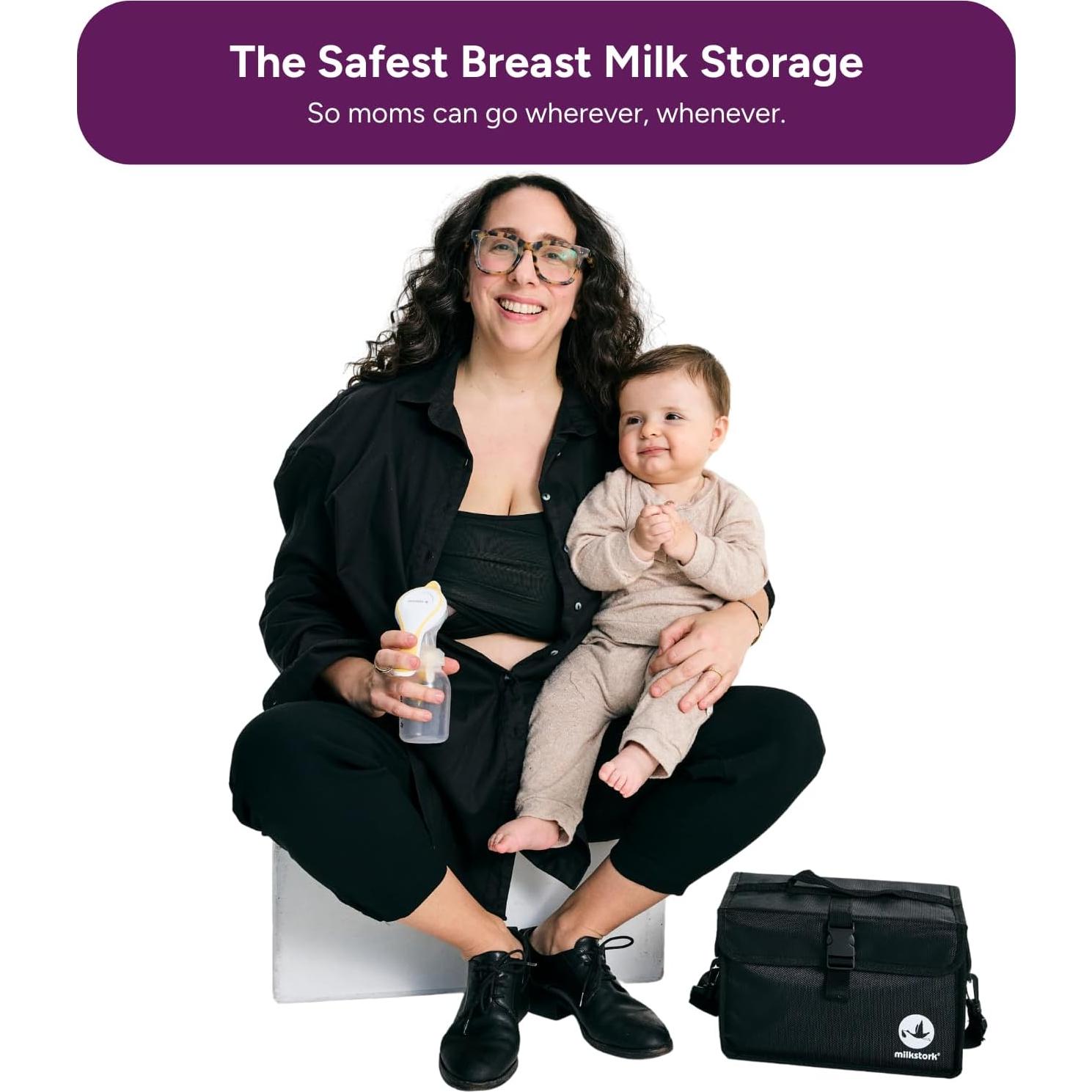 Bolsa de Viaje Milk Stork Cubby Azul para Leche Materna 24oz