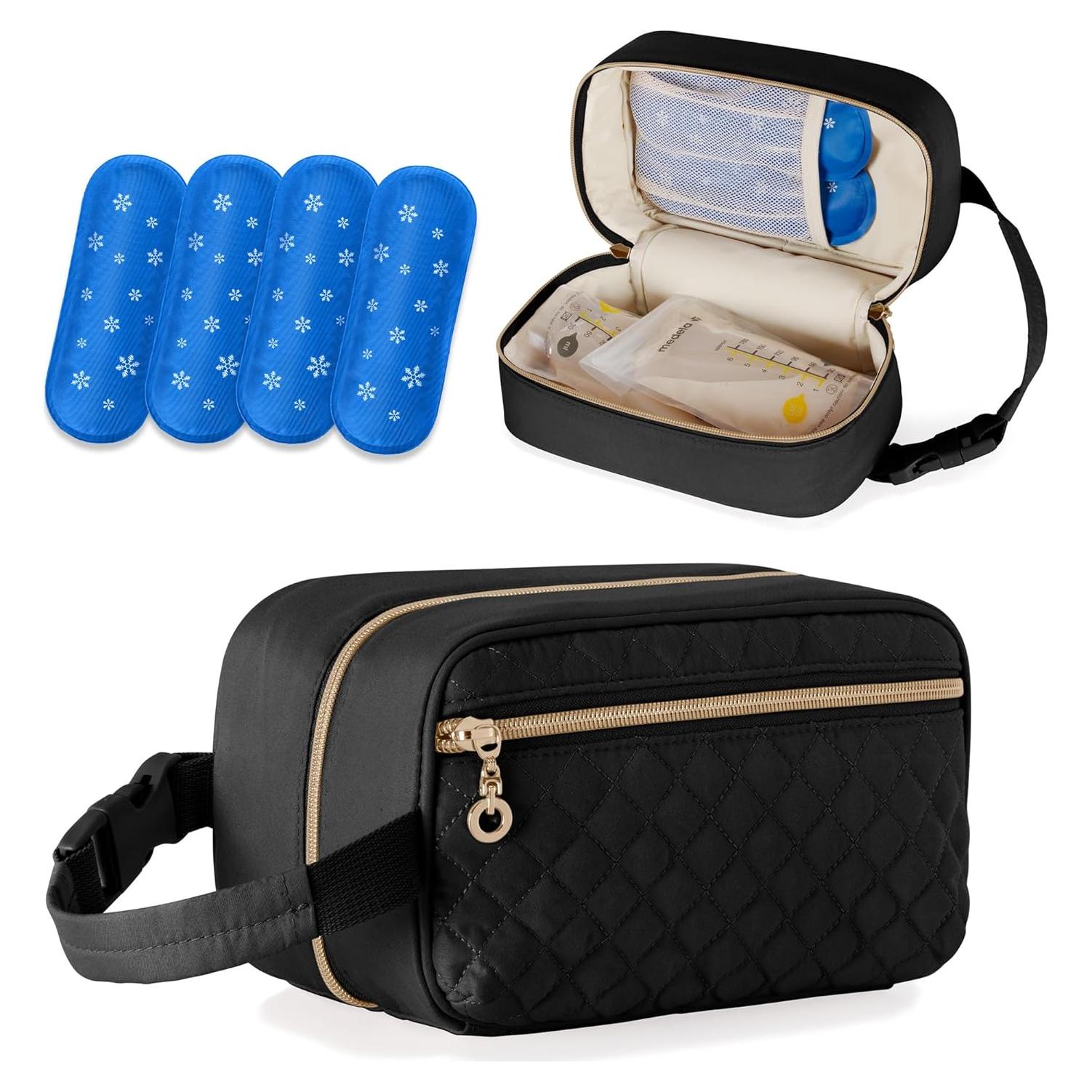 Bolsa de Enfriamiento para Leche Materna Damero - Negro