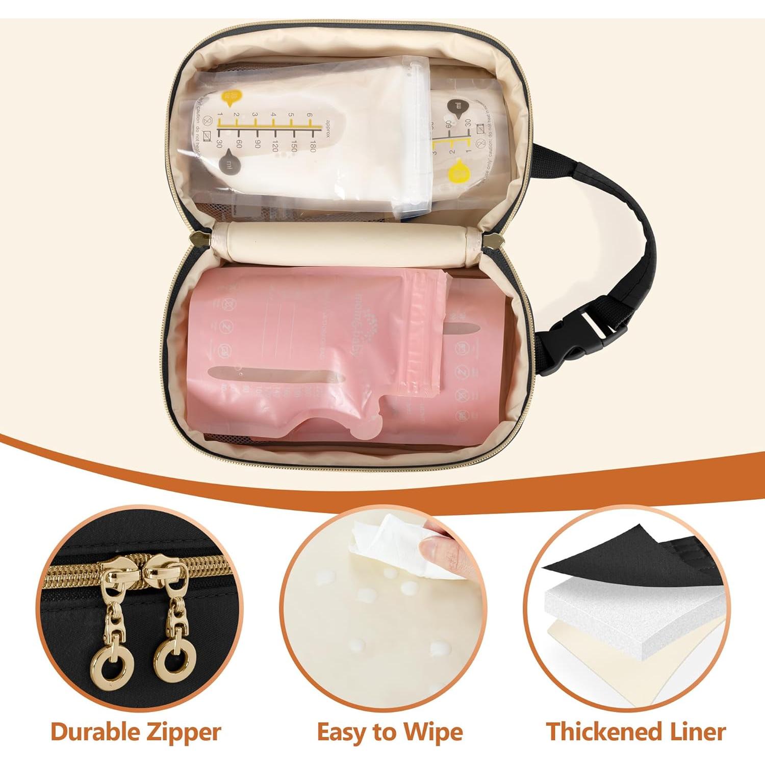 Bolsa de Enfriamiento para Leche Materna Damero - Negro