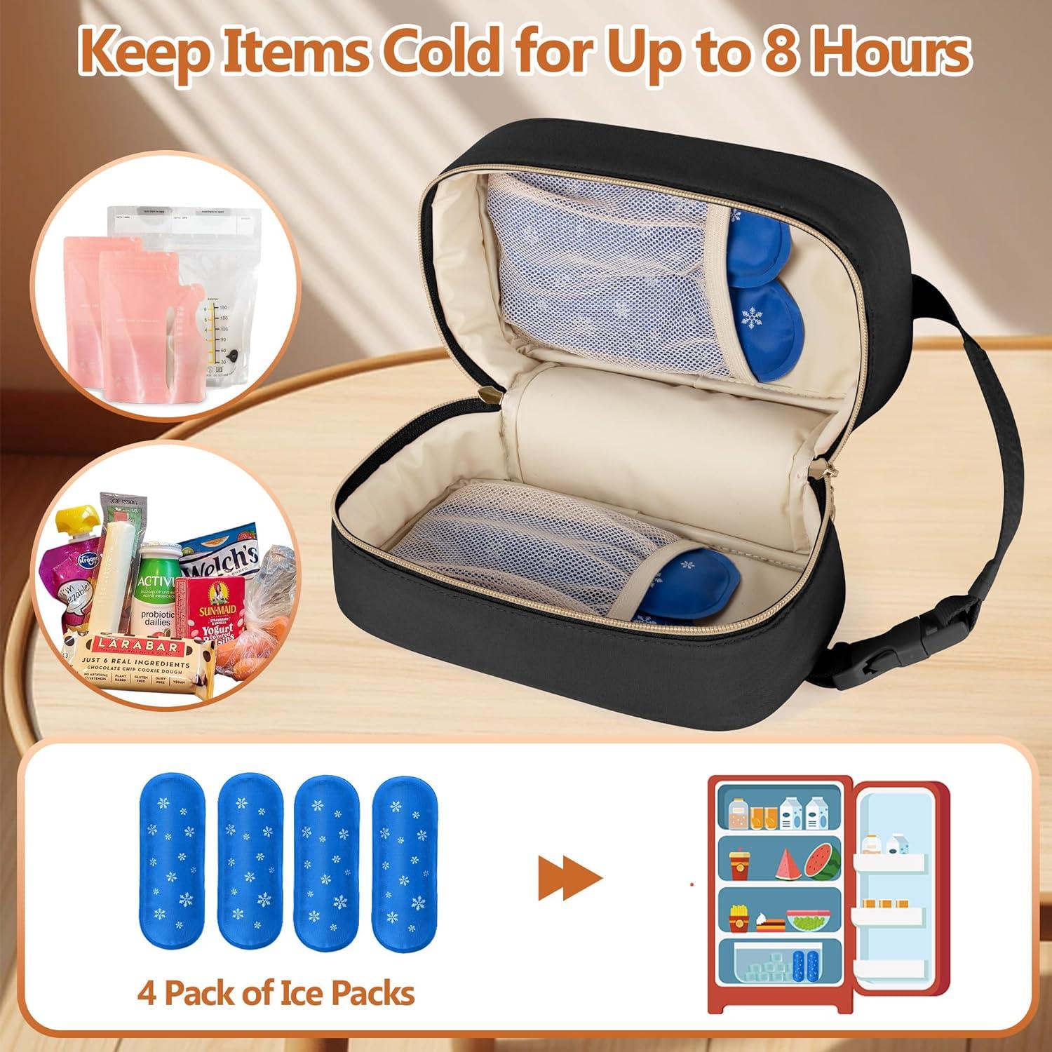 Bolsa de Enfriamiento para Leche Materna Damero - Negro