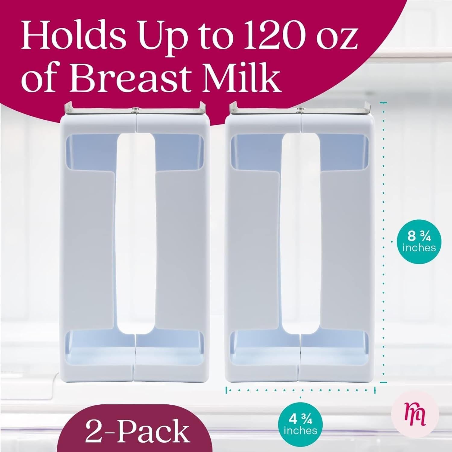Torre de Almacenamiento de Leche Materna 2 Pack Nurse & Nourish - Organizador Congelador 1.77L