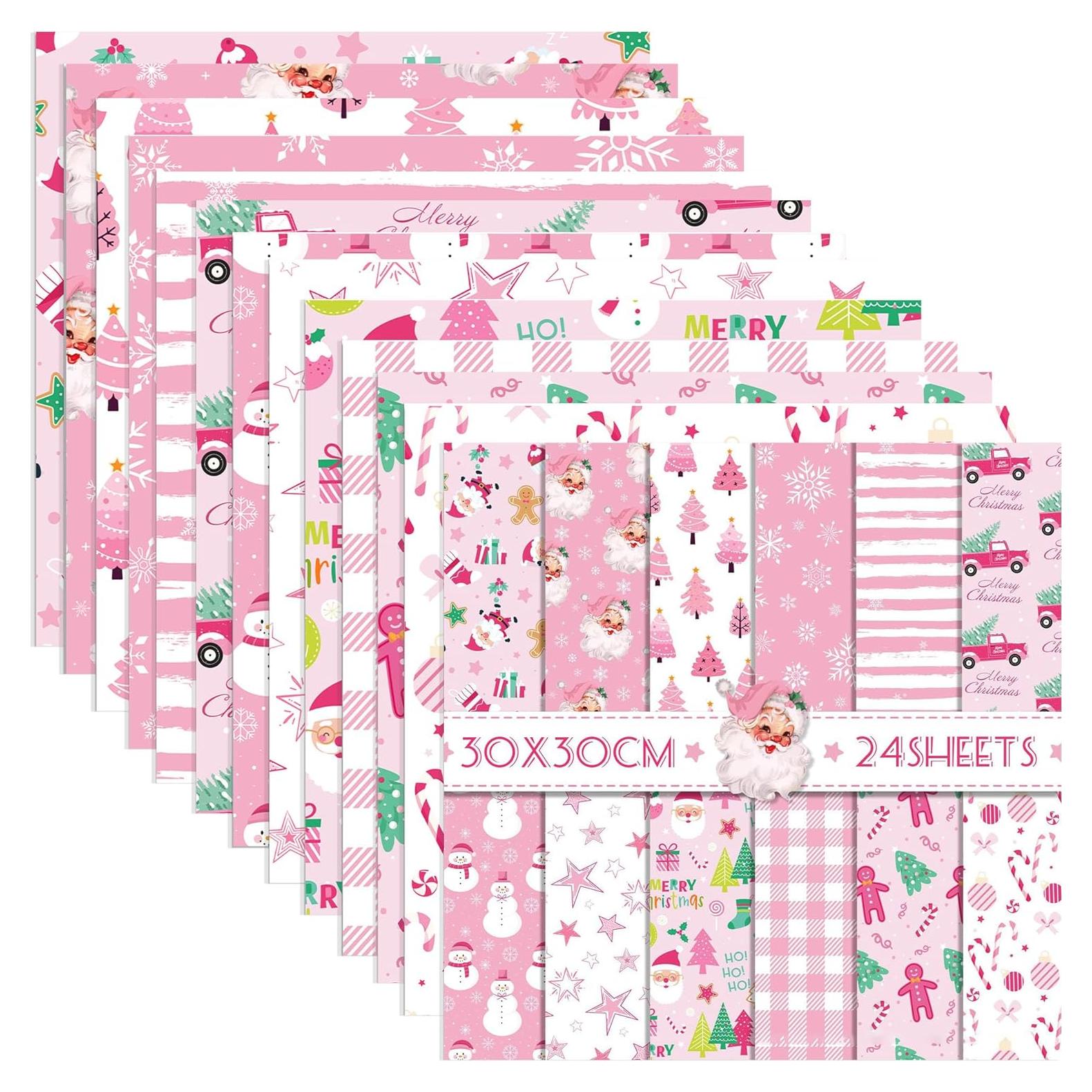Juego de papel de scrapbook navideño GJKTOPO 30x30cm 24 hojas