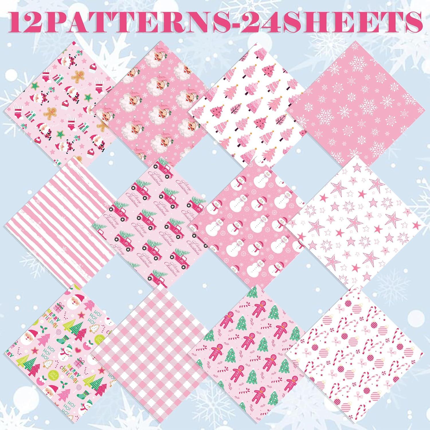 Juego de papel de scrapbook navideño GJKTOPO 30x30cm 24 hojas