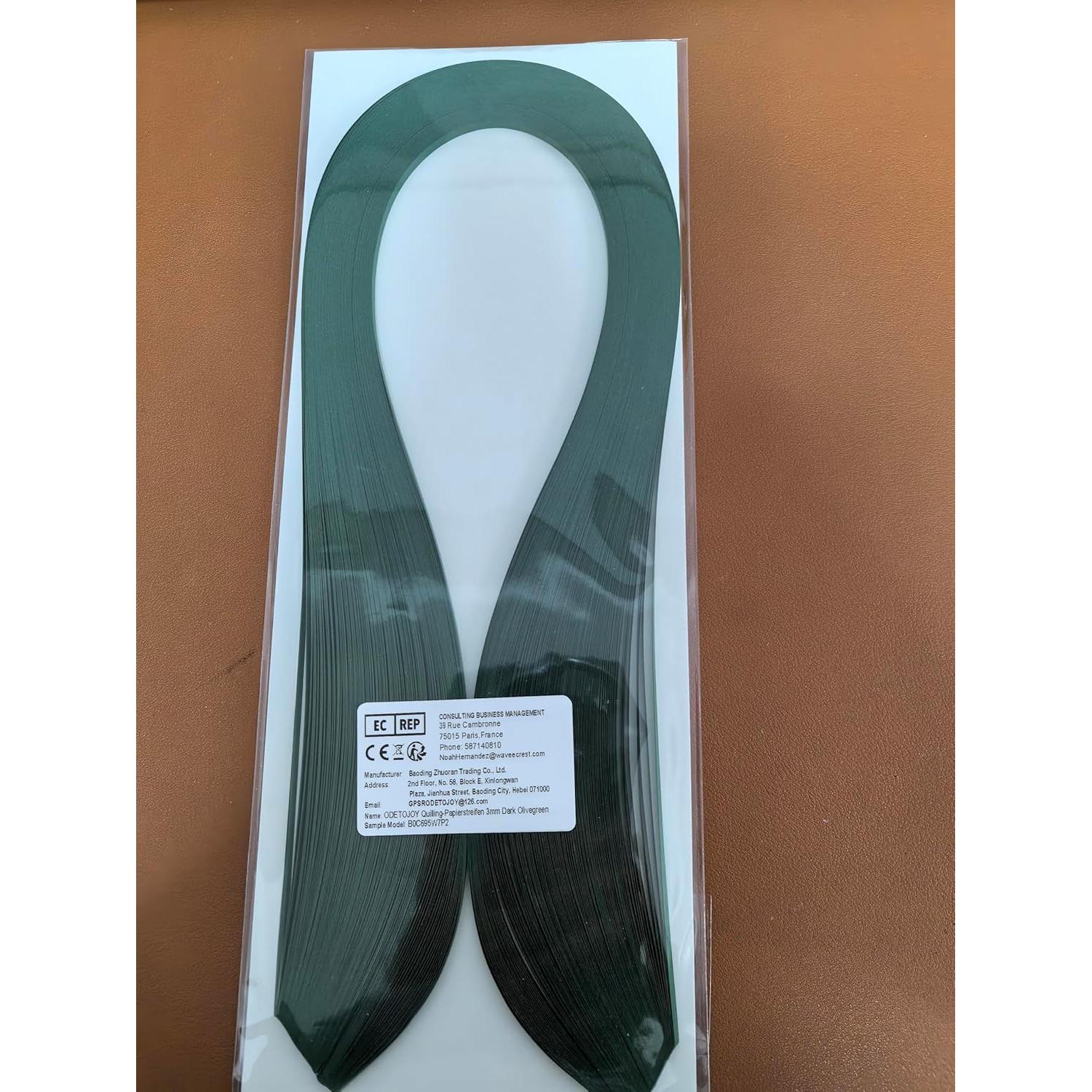 Tiras de Papel Quilling ODETOJOY 3mm 120pcs Verde Oliva Oscuro