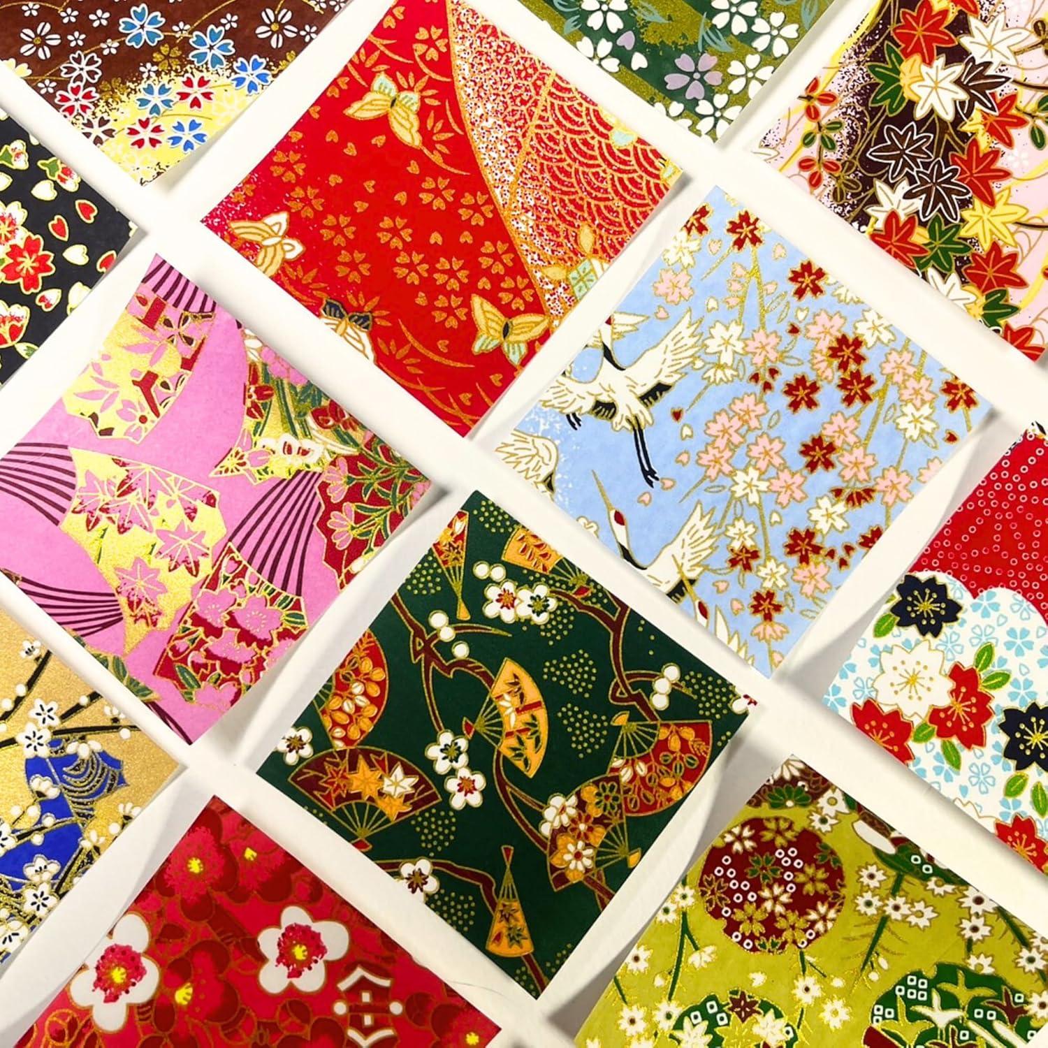 50 Papeles de Origami Washi Origamipolly 3x3" (7.61 cm) Patrones Japoneses